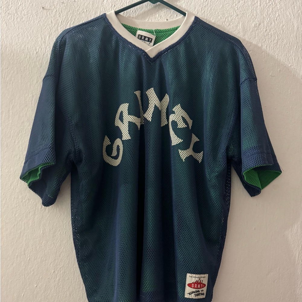GRIMEY REVERSIBLE 2 in 1. Blue and Green Mesh Jersey - Yankee Streetwear. GRMY